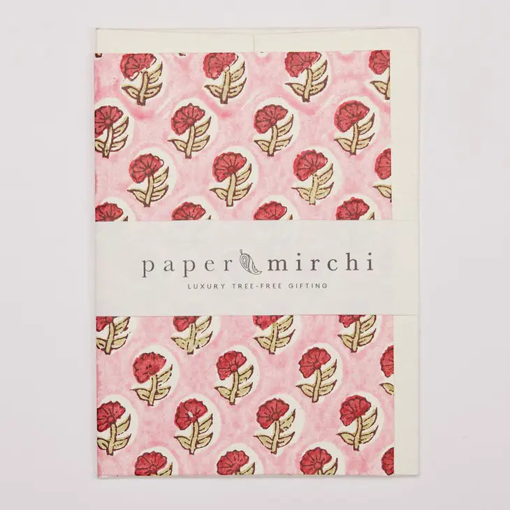 Daisy Festive | Paper Mirchi Block Printed Greeting Card