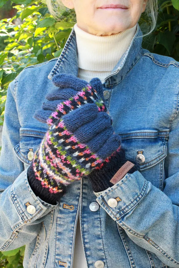 Pachamama Fairtrade Iona Denim | Wool Gloves
