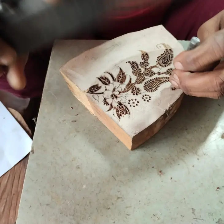 Kairi Turquoise | Paper Mirchi Block Printed Greeting Card