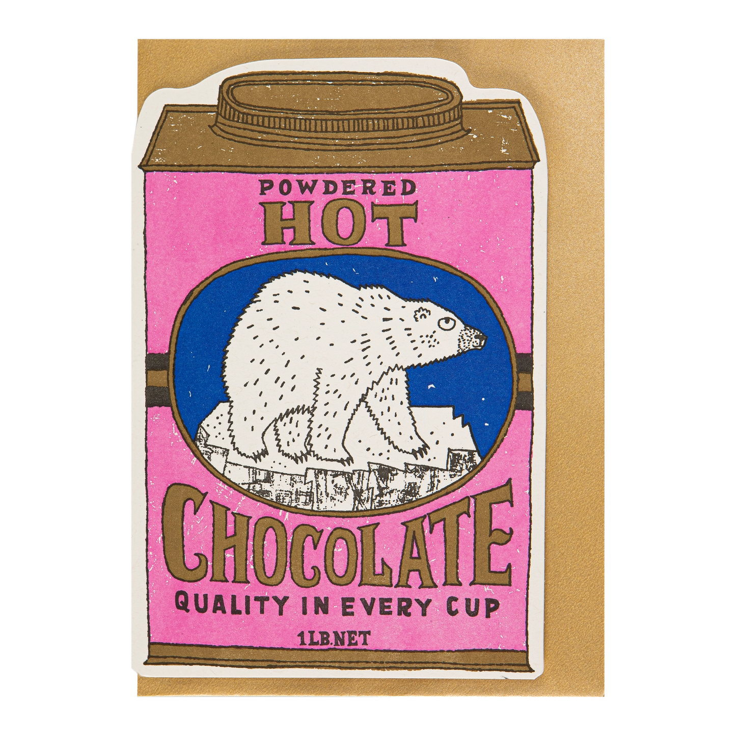 Polar Bear Hot Chocolate | Letterpress Greeting Card