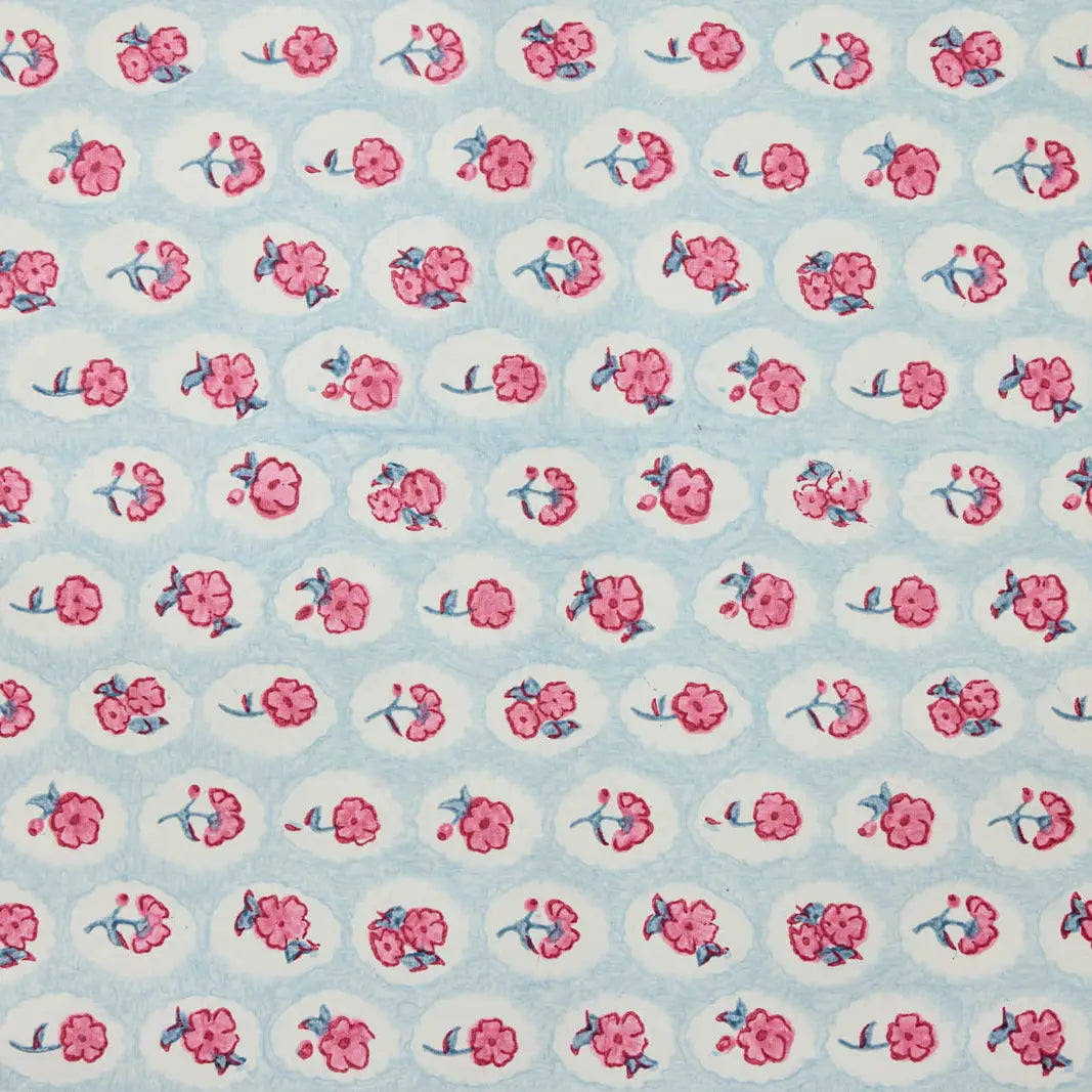 Scallop Tiles Pink Sorbet | Paper Mirchi Block Printed Wrapping Paper