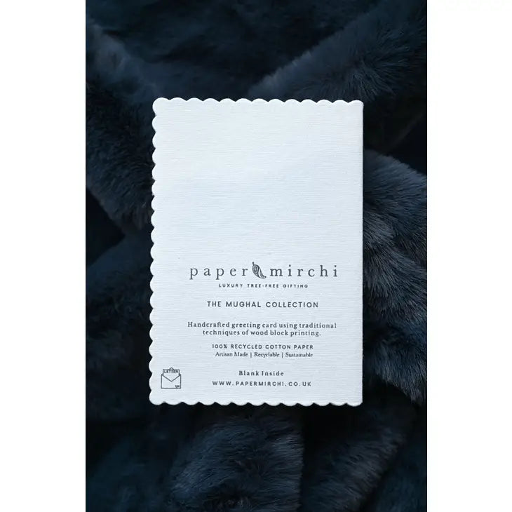 Mogra Coral | Paper Mirchi Block Printed Greeting Card