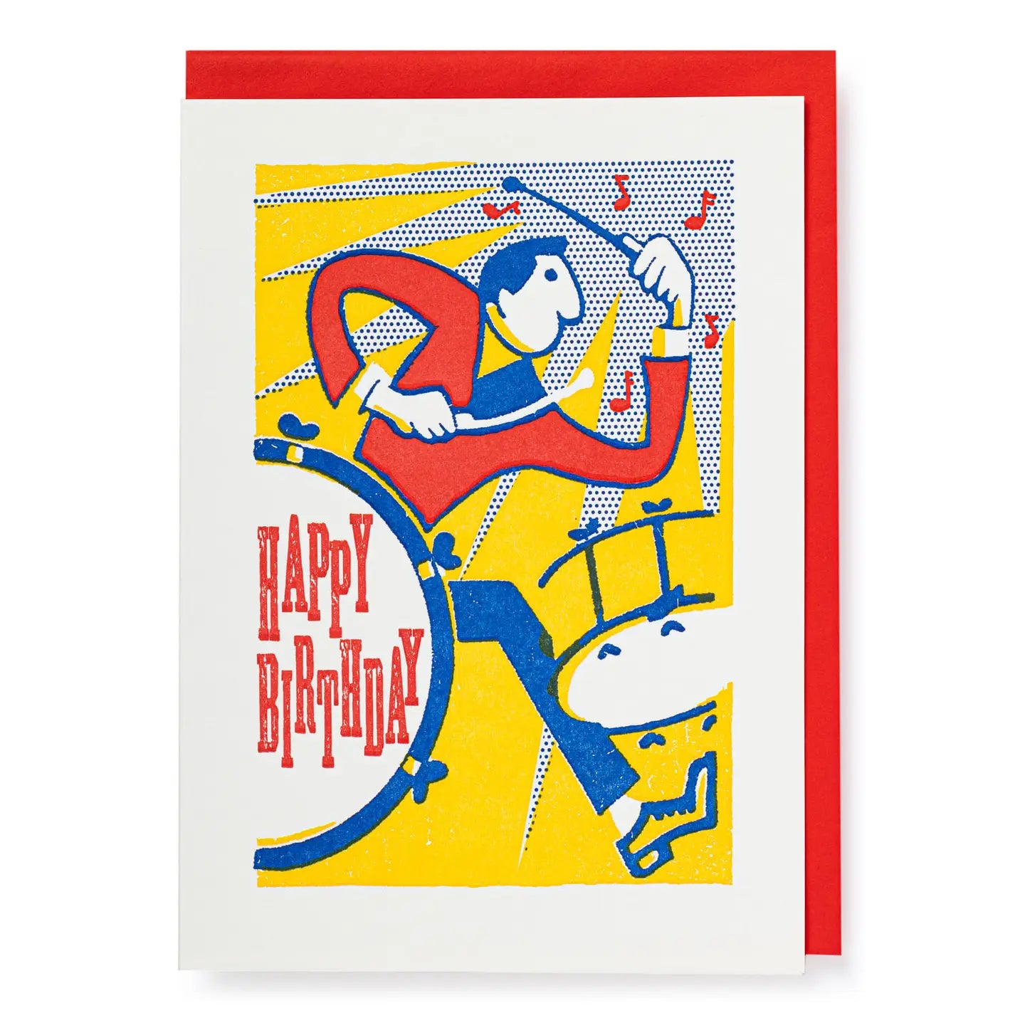 Happy Birthday Drummer | Letterpress Greeting Card