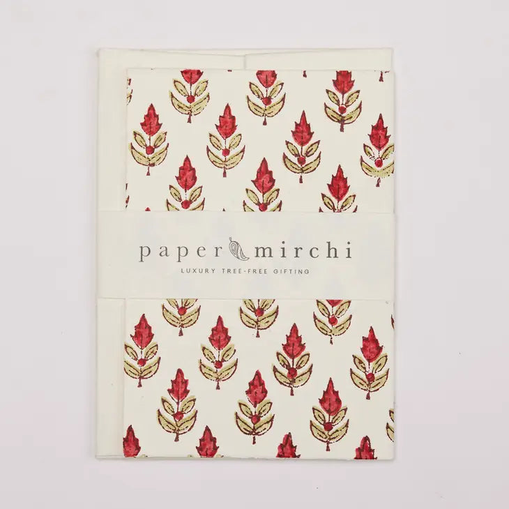 Buti Scarlet | Paper Mirchi Block Printed Greeting Card