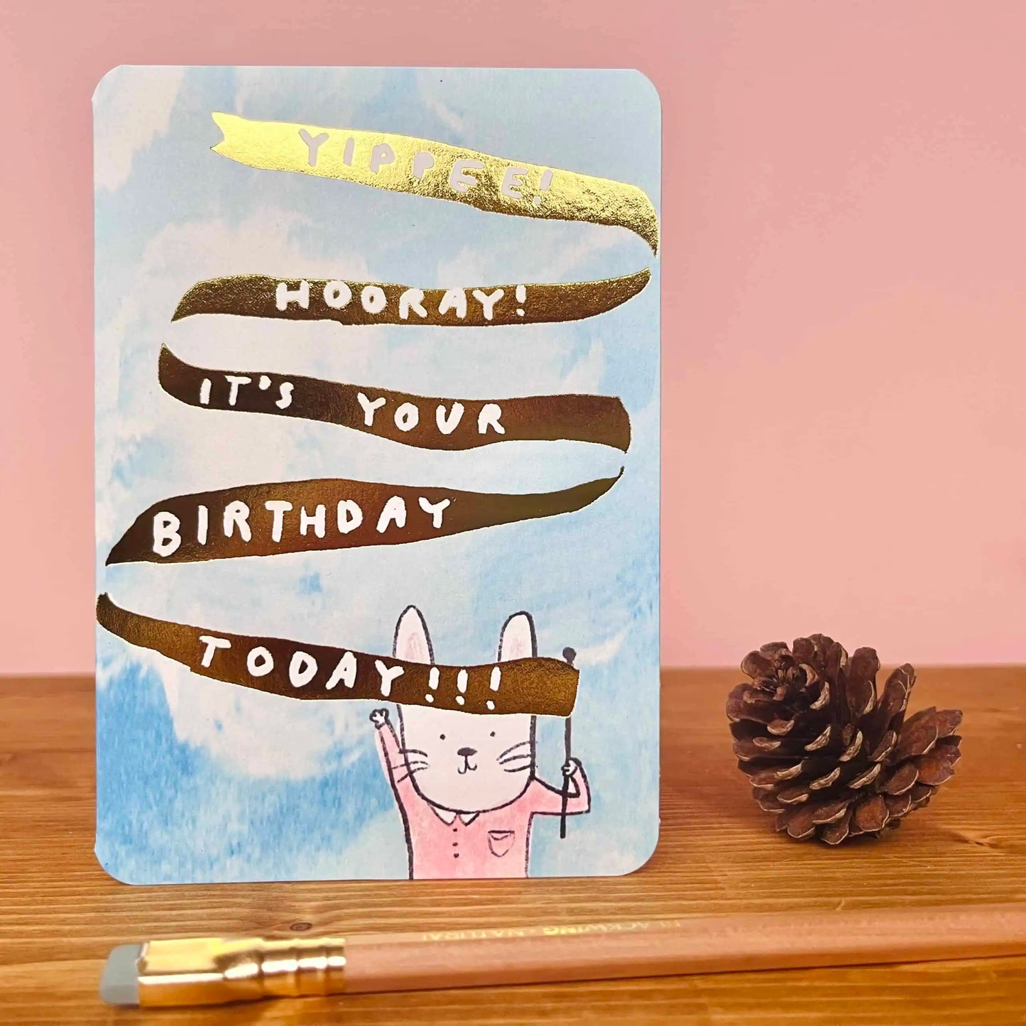 Gold Bunny Birthday | Greeting Card