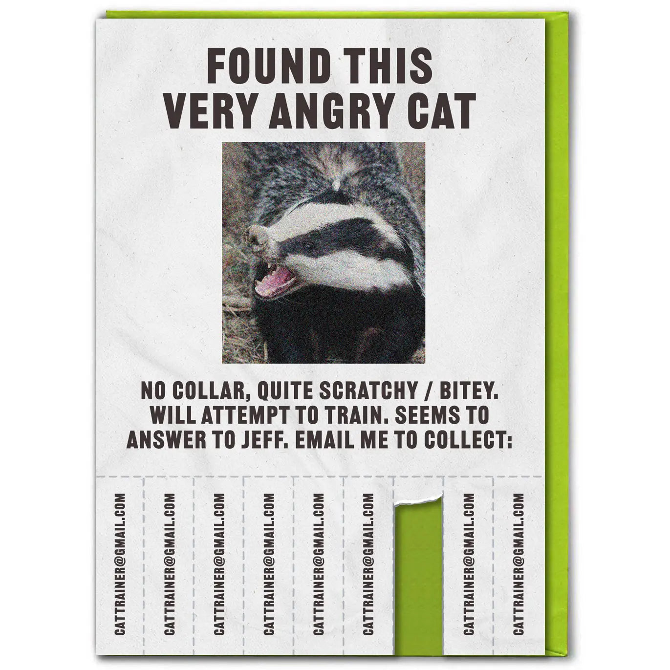Very Angry Cat | Greeting Card