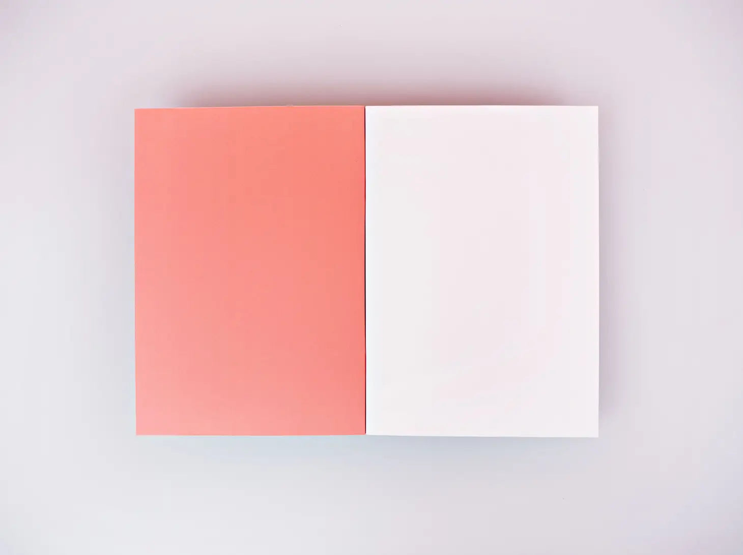 An open notebook with blank pages inside