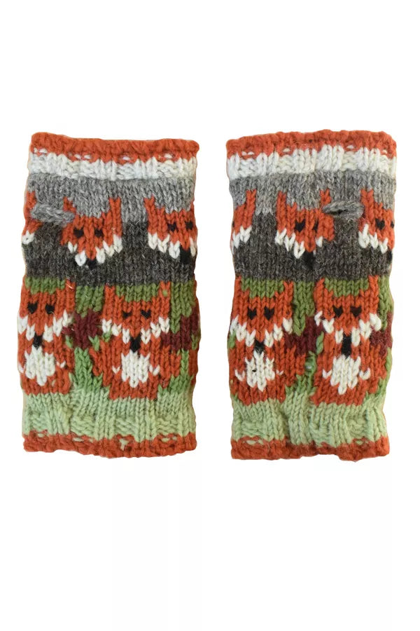 Pachamama Fairtrade Skulk Of Foxes | Wool Fingerless Gloves