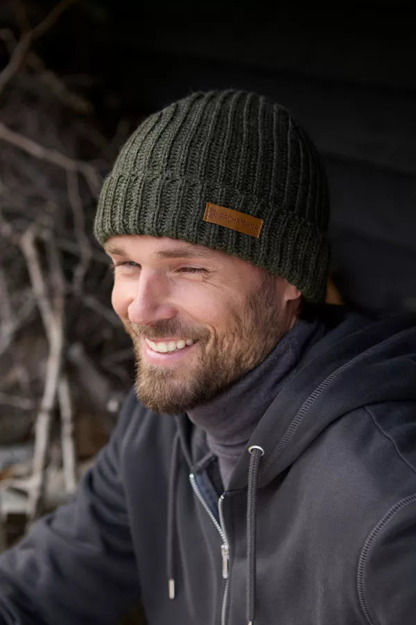 Men’s Fairtrade Merino Wool Fisherman Beanie Hat | Moss Green