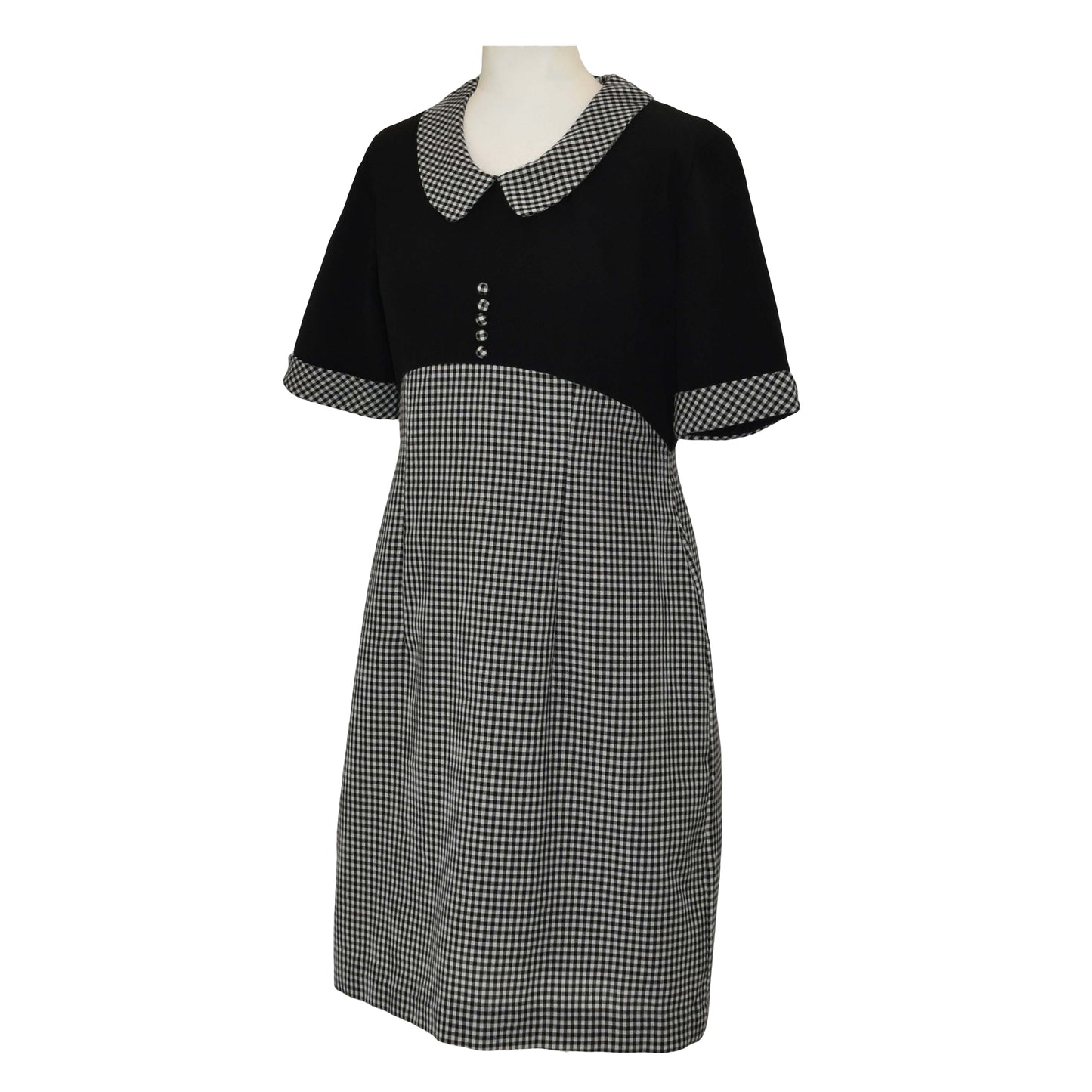 1960’s Gingham Penny Collar Wool Dress | Vintage