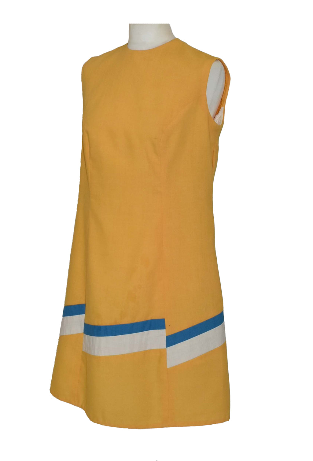1970’s Yellow Colour Block Detail Shift Dress | Vintage