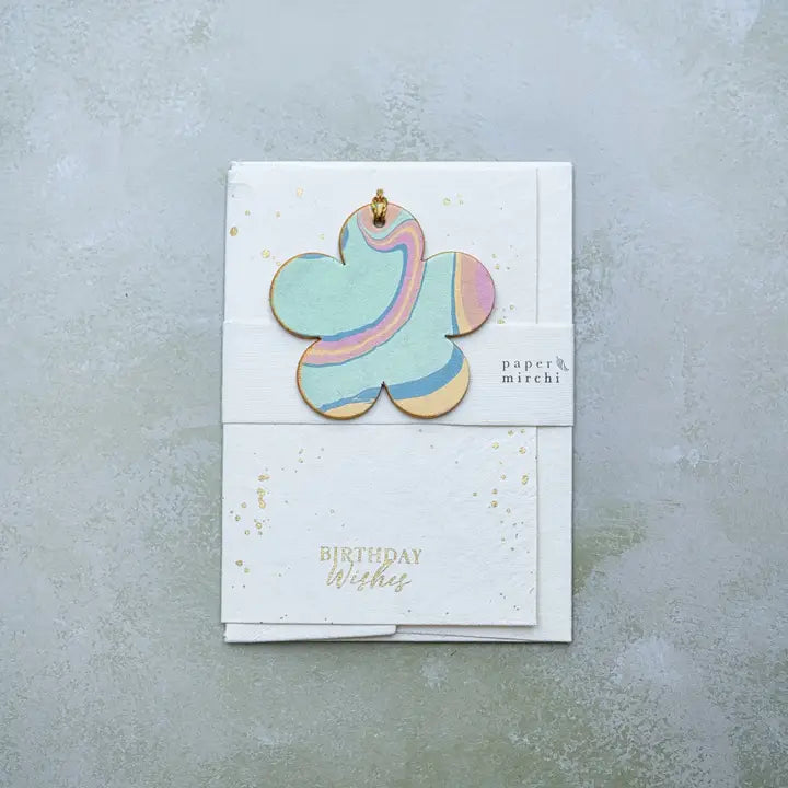 Flower Pastel Punch | Paper Mirchi Keepsake Ornament Greeting Card