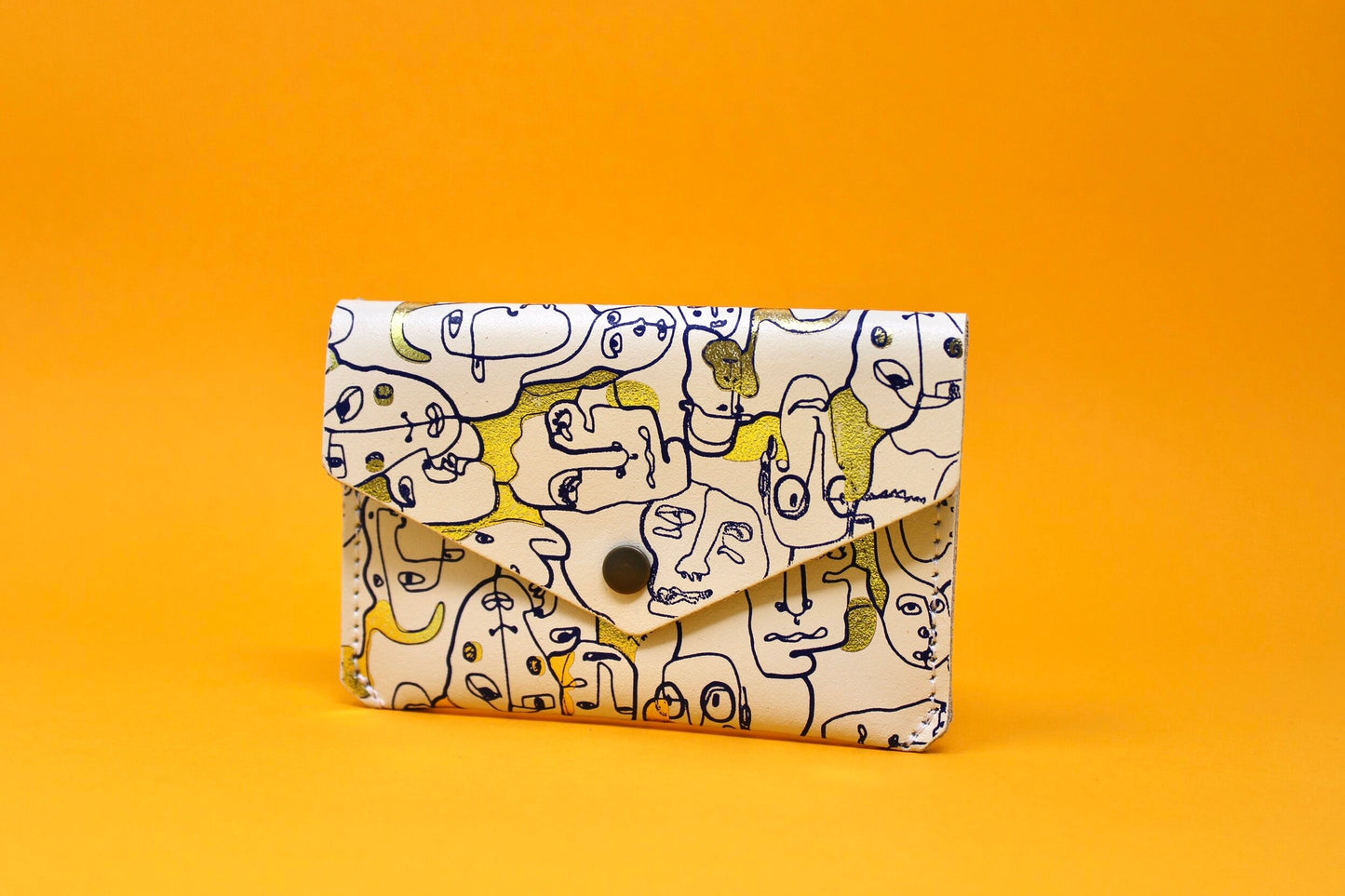 Many Faces White | Leather Coin Purse