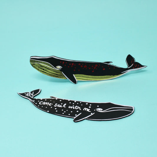 Whale | Leather Bookmark