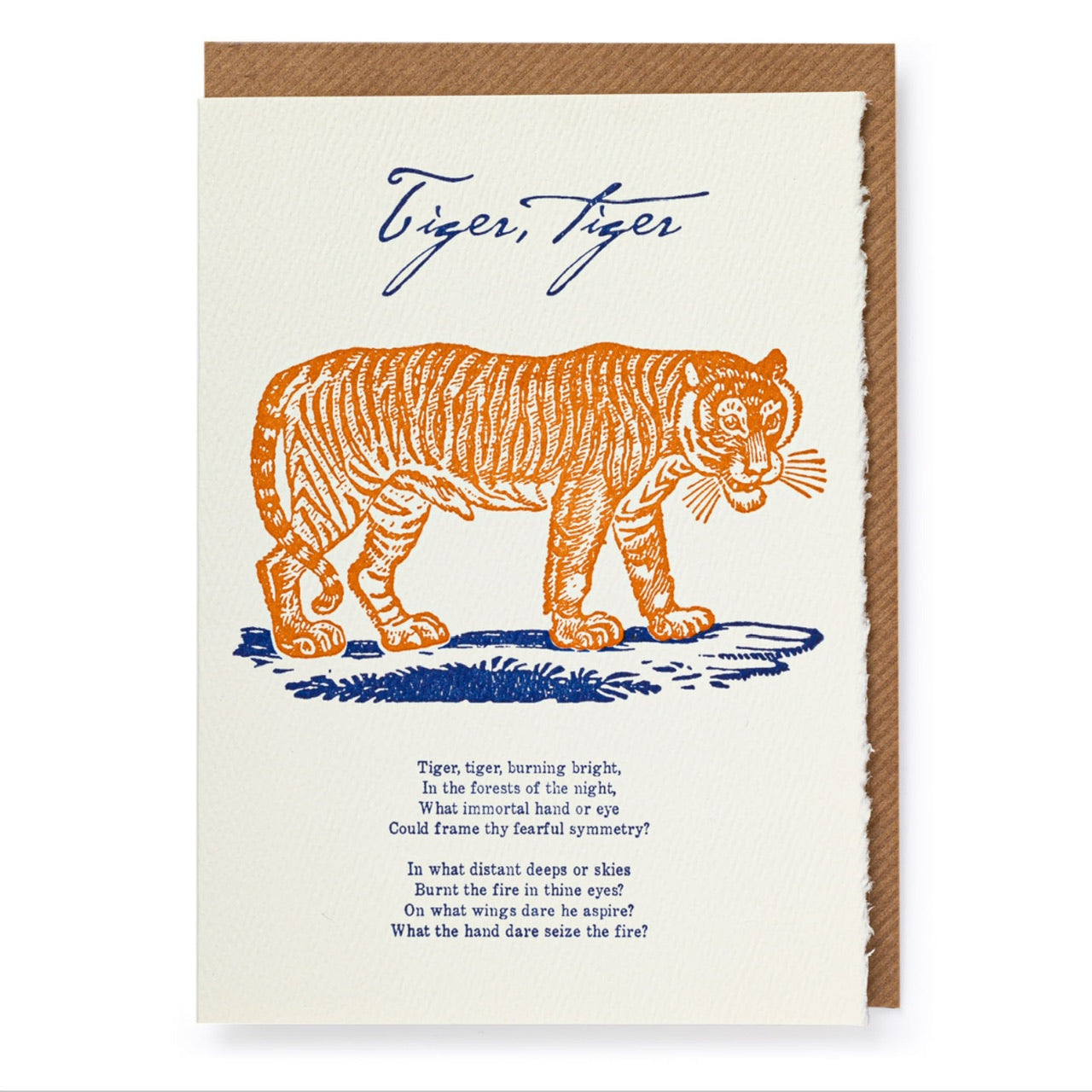 Tiger Tiger Burning Bright | Letterpress Greeting Card