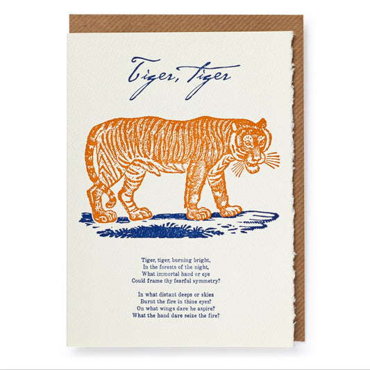 Tiger Tiger Burning Bright | Letterpress Greeting Card