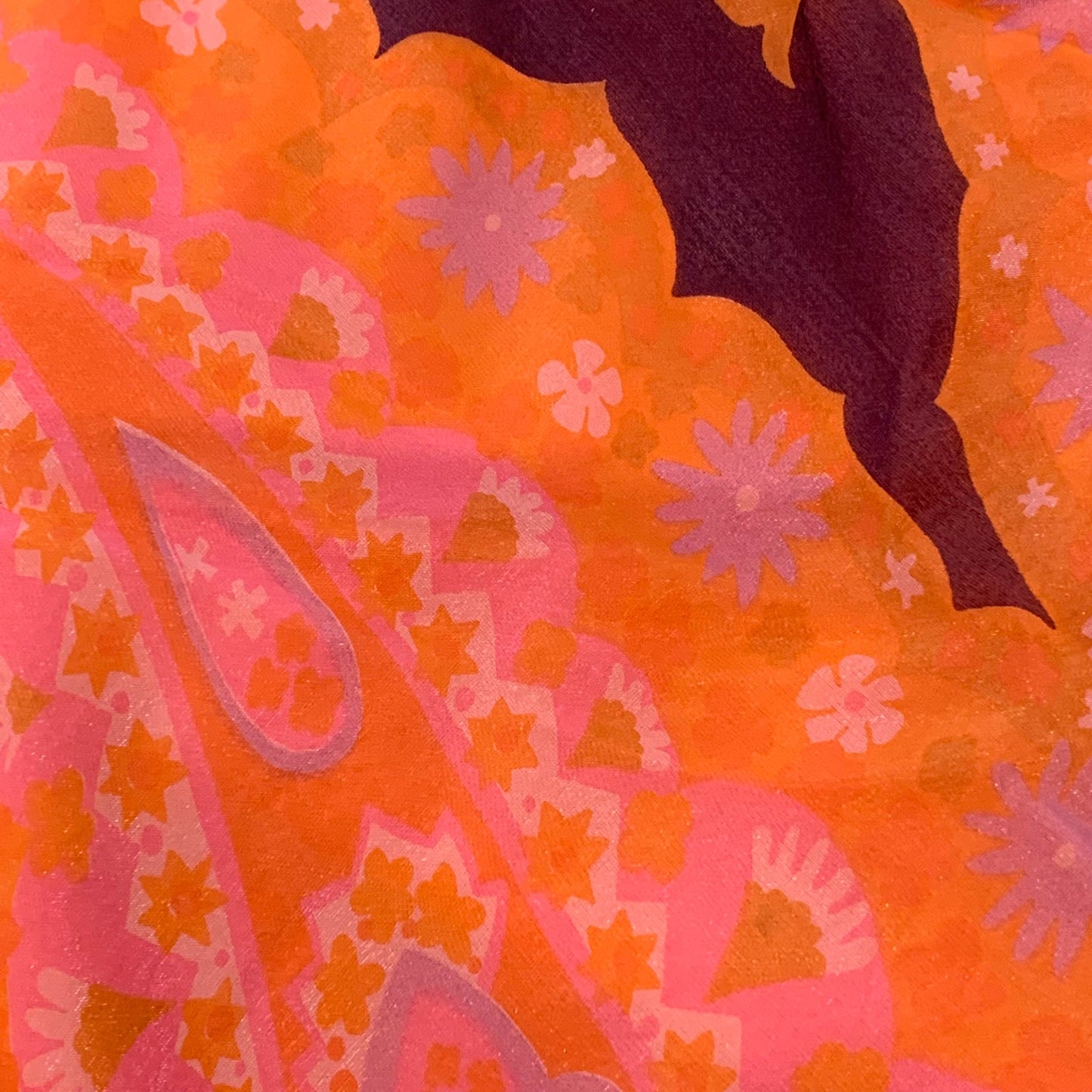 1970's Full Length Cape Sleeved Paisley Print Maxi Dress | Vintage