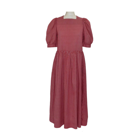 1980’s Laura Ashley Made In Great Britain Candy Stripe Cotton Dress