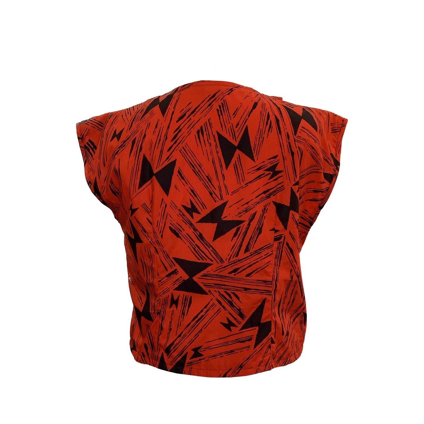 1980’s Red Abstract Geometric Print Blouse | Vintage