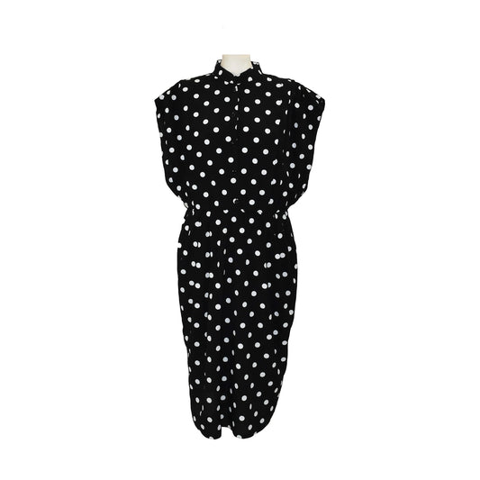 1980’s Black And White Polka Dot Dress | Vintage