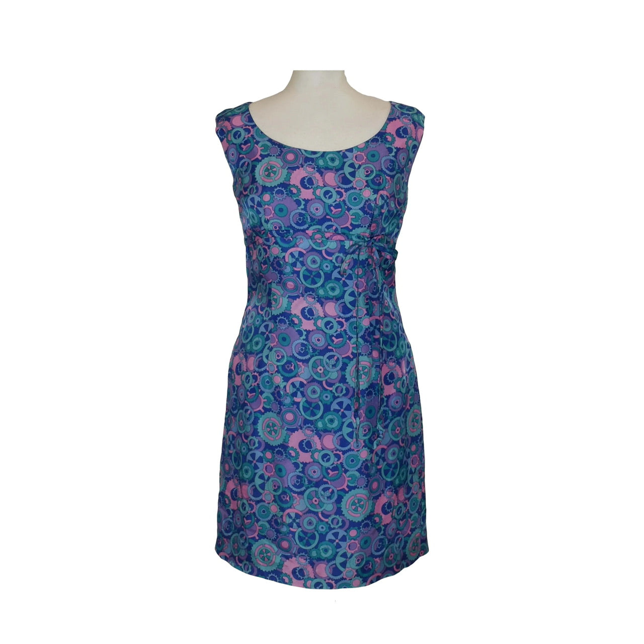 1960’s Novelty Cog And Gears Print Wiggle Dress | Vintage