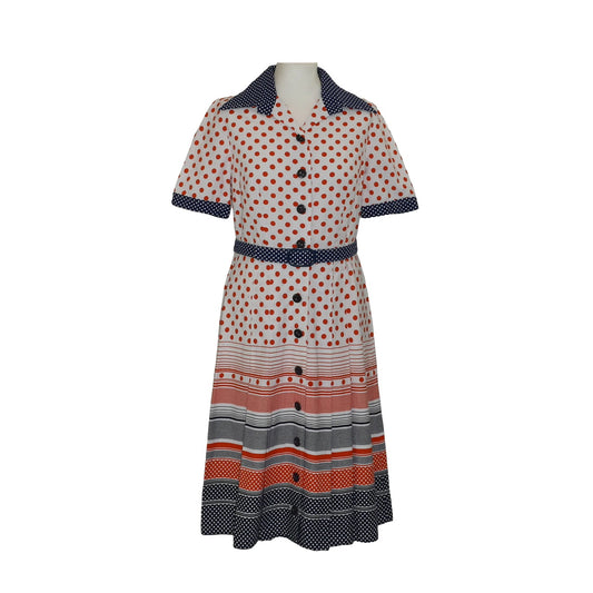 1970’s Spots and Stripes Shirtwaister Dress | Vintage