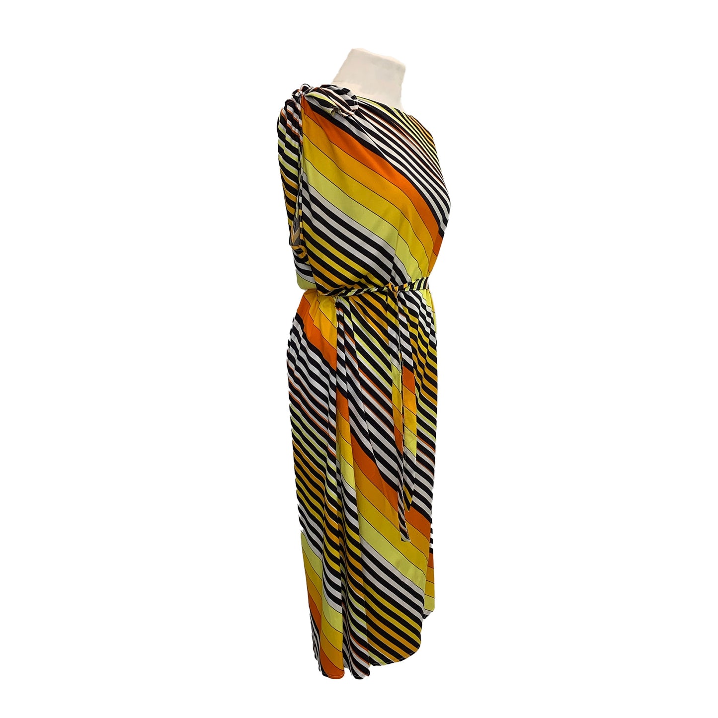 1970’s Diagonal Striped Geometric Dress | Vintage
