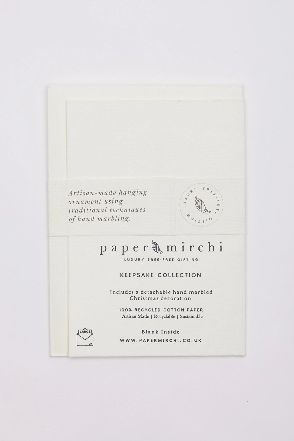 Tree Emerald | Paper Mirchi Marble Ornament Greeting Card