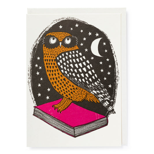 Book Owl | Letterpress Greeting Card