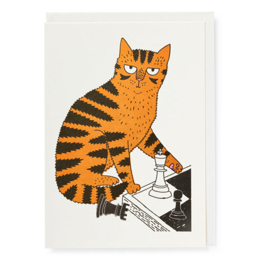 Chess Cat | Letterpress Greeting Card