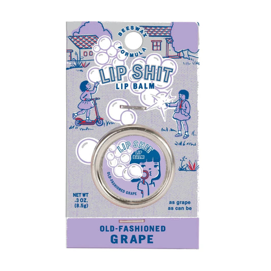 Blue Q Lip Shit grape lip balm