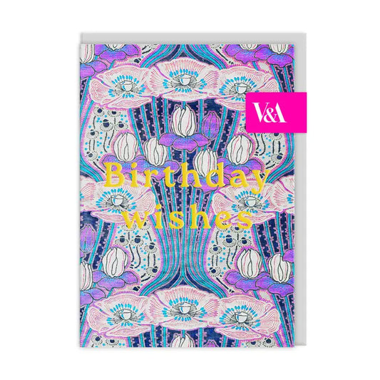V&A Neon Floral Art Deco Floral | Greeting Card