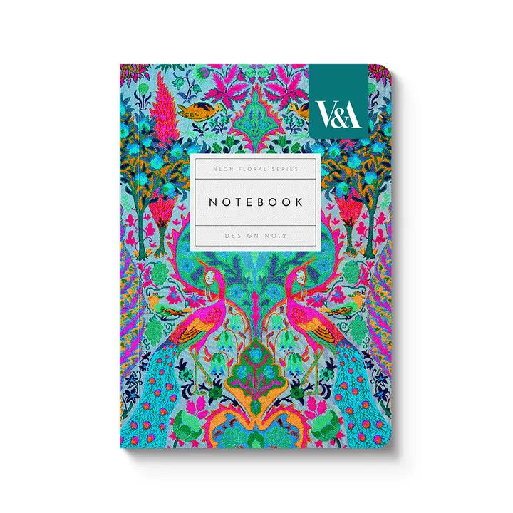 V&A Neon Floral Peacock | Notebook
