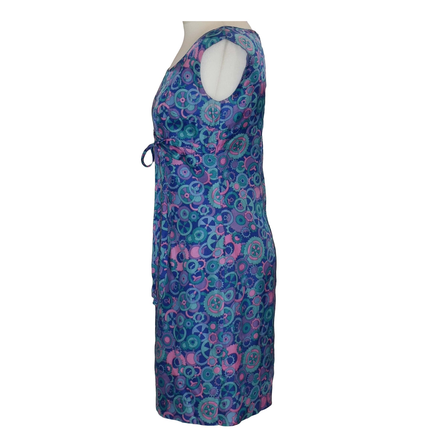 1960’s Novelty Cog And Gears Print Wiggle Dress | Vintage