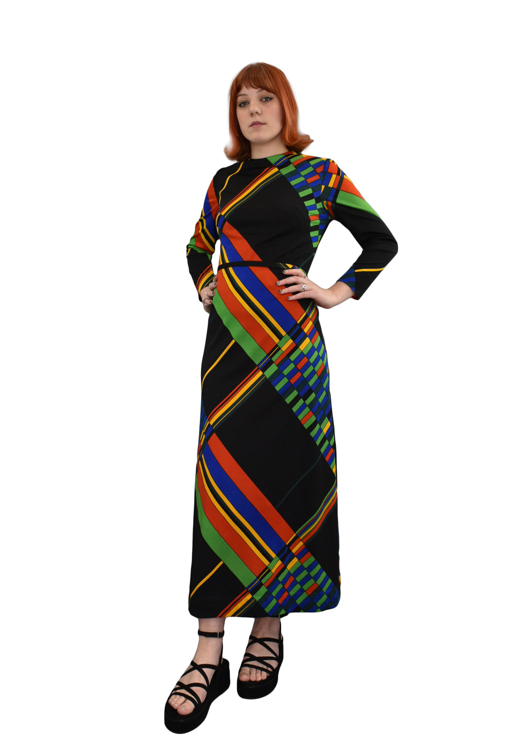 1970's Geometric Print Dress | Vintage