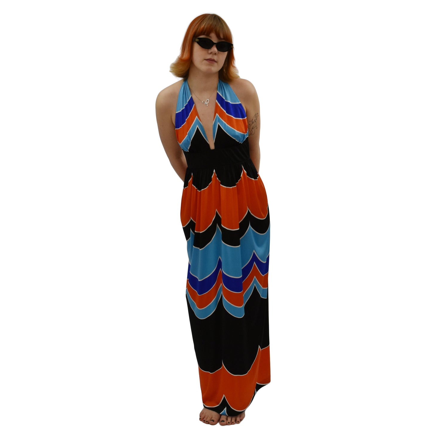 1970's Halterneck Backless Maxi Dress | Vintage
