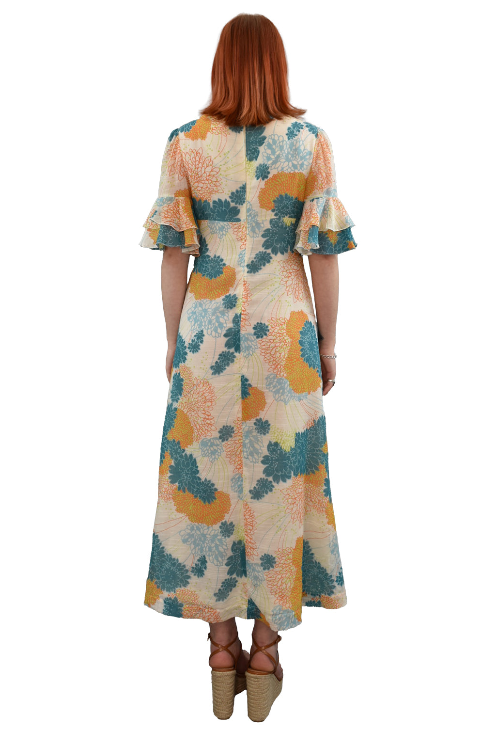 1970's Abstract Floral Dress | Vintage