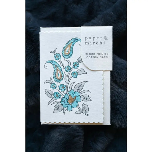 Kairi Turquoise Block Print | Greeting Card