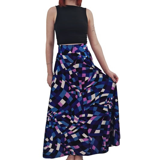 1970's Geometric Graphic Maxi Skirt | Vintage