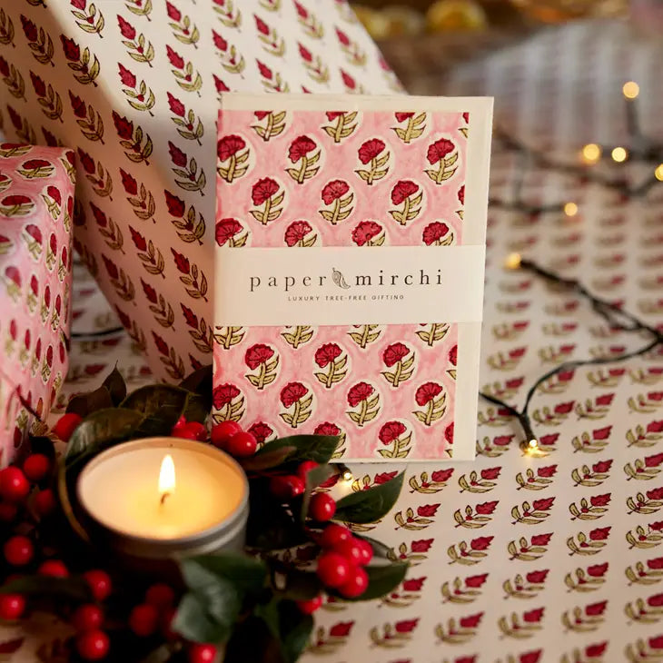 Daisy Festive | Paper Mirchi Block Printed Greeting Card