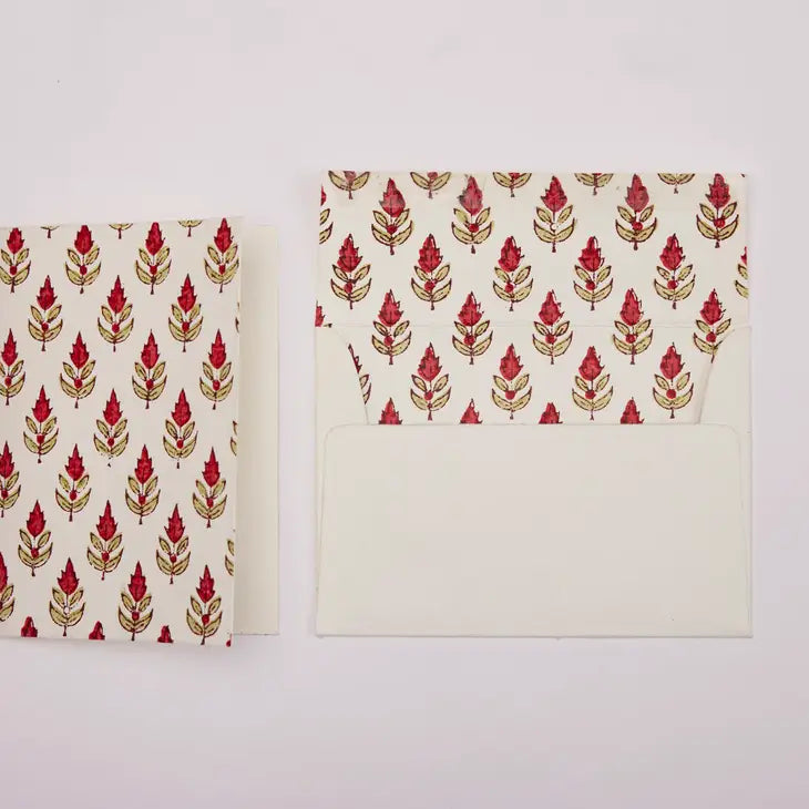 Buti Scarlet | Paper Mirchi Block Printed Greeting Card