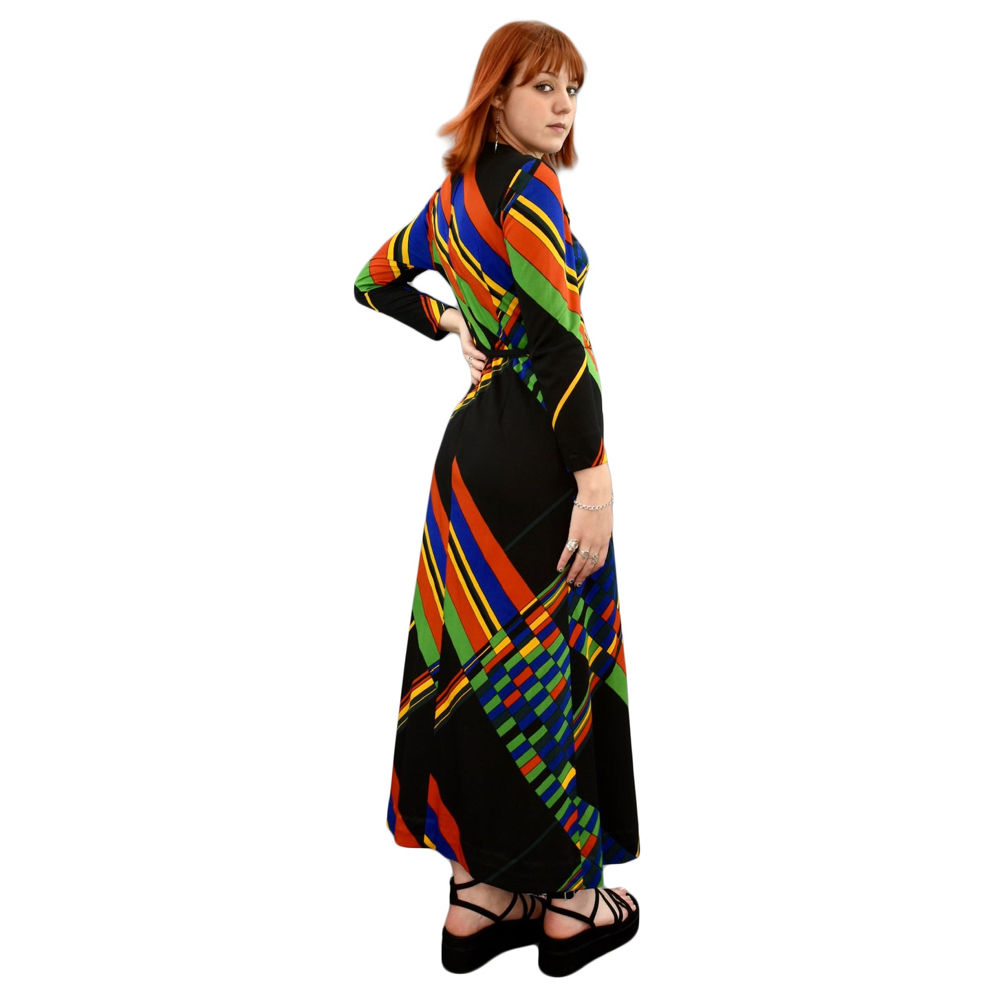 1970's Geometric Print Dress | Vintage