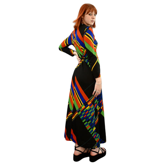 1970's Geometric Print Dress | Vintage