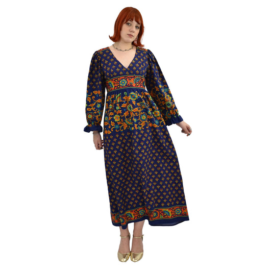 1970’s Paisley Print Sherman Of London Maxi Dress | Vintage