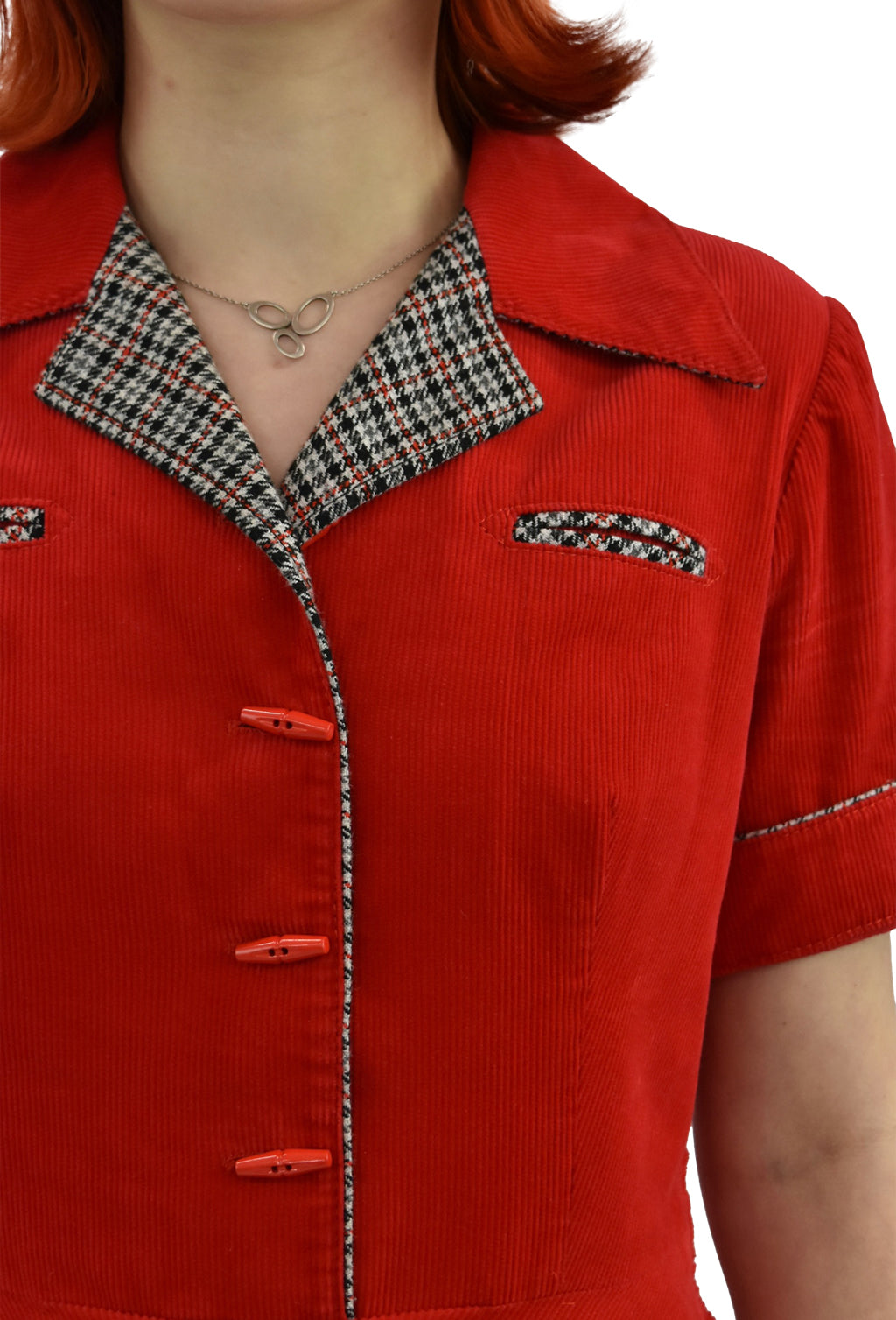 1970’s Red Corduroy A-Line Dress | Vintage
