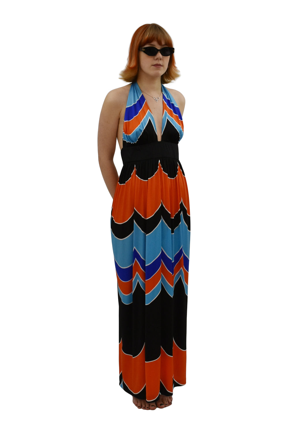 1970's Halterneck Backless Maxi Dress | Vintage