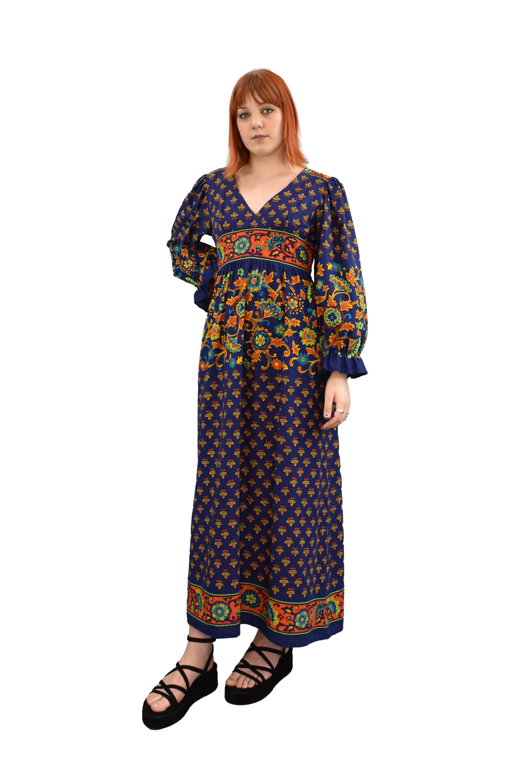 1970’s Paisley Print Sherman Of London Maxi Dress | Vintage