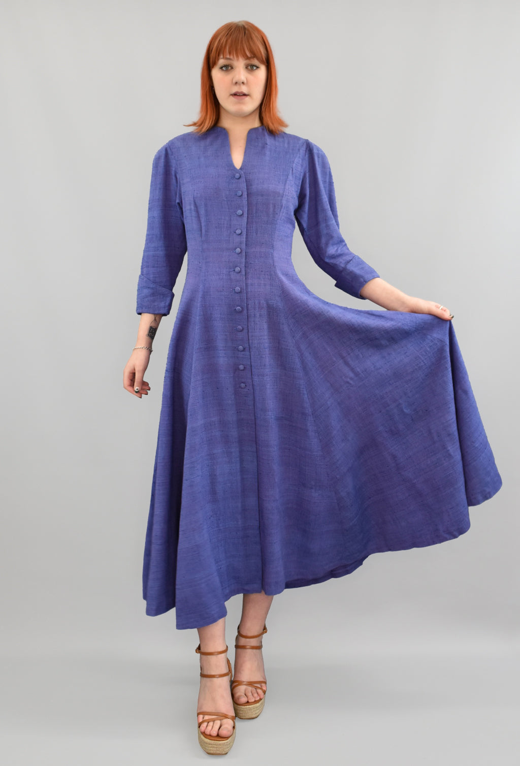 Droopy & Browns Angela Holmes Linen Swing Dress | Vintage