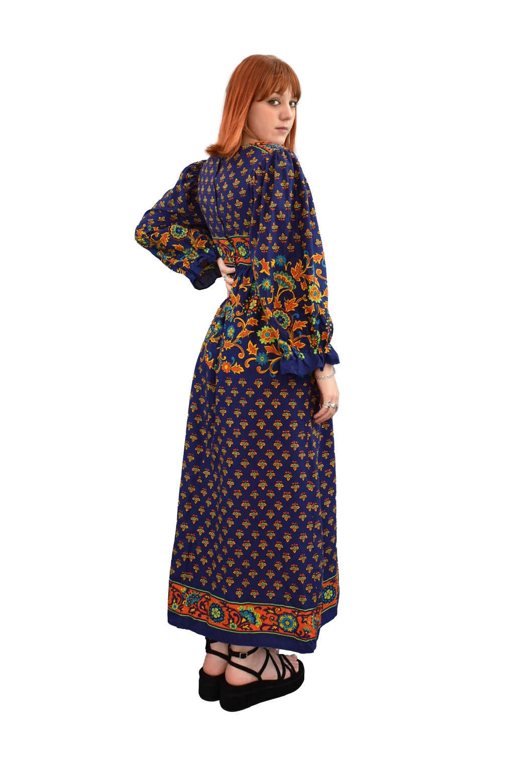 1970’s Paisley Print Sherman Of London Maxi Dress | Vintage