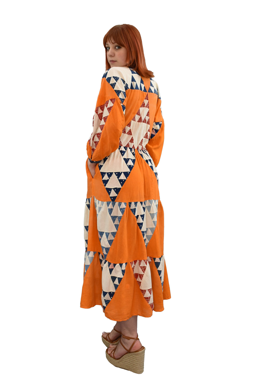 Love Apples By Stephanie Patchwork 1970s Maxi Dress | Vintage
